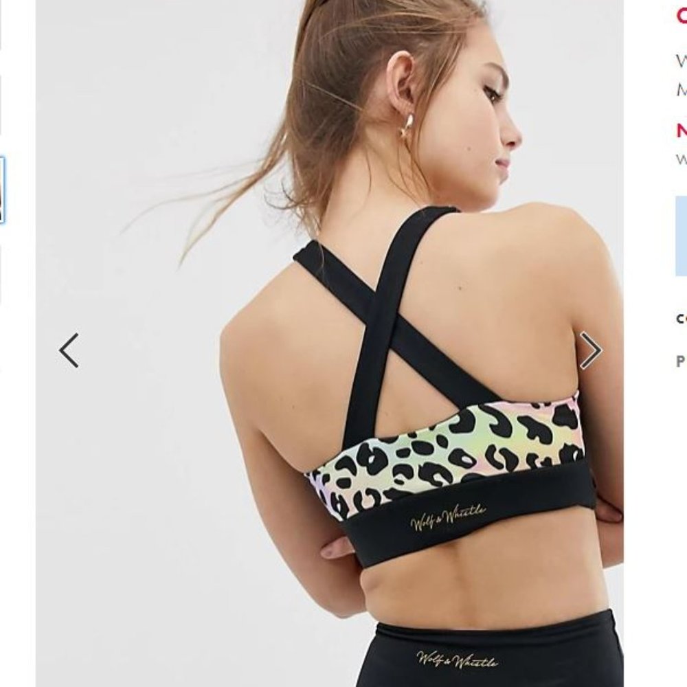 Wolf & Whistle Sports Bra and Leggings Rainbow Leopard Print - Picture 7 of 7